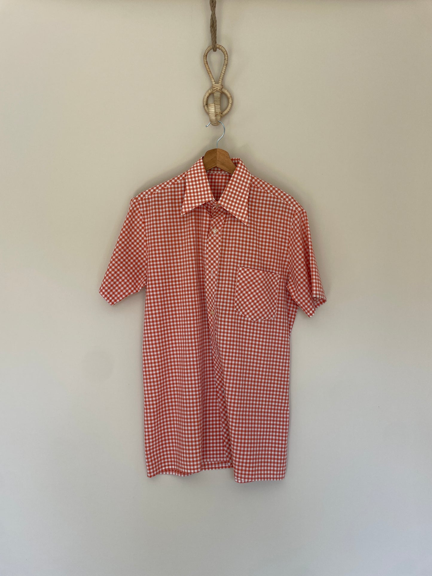 Chemise à carreaux orangés