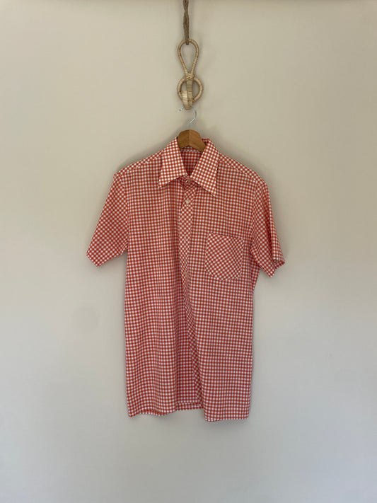 Chemise à carreaux orangés