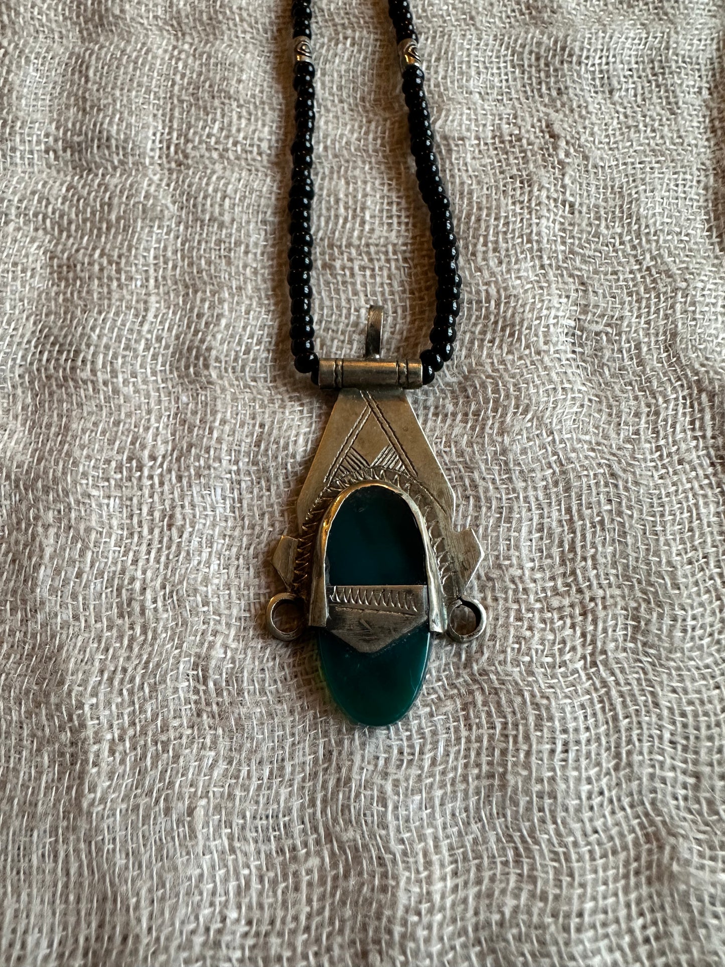 Collier Symbole Touareg Vert