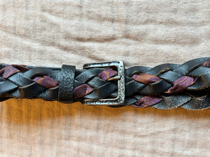 Ceinture tressée en cuir