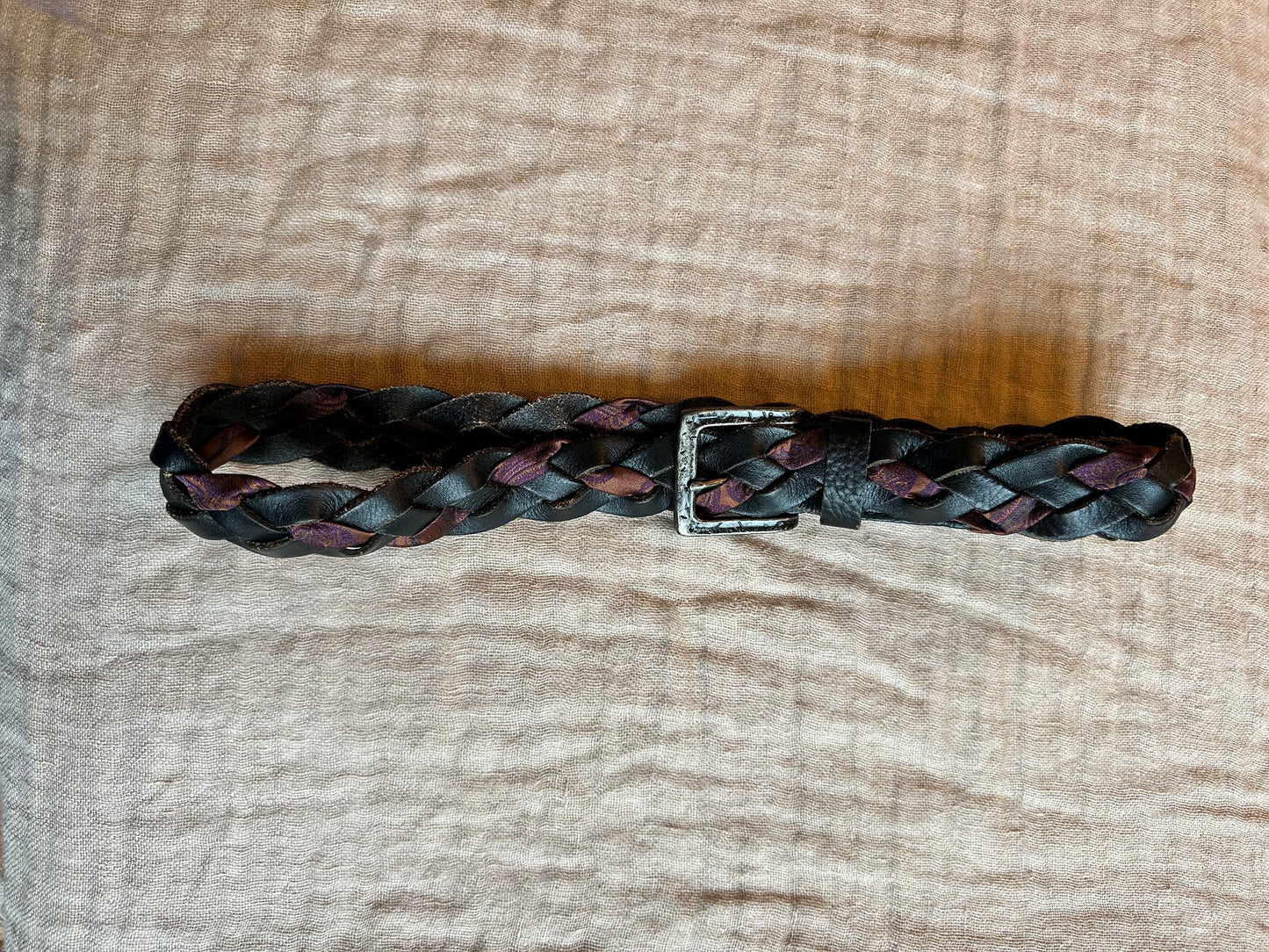 Ceinture tressée en cuir