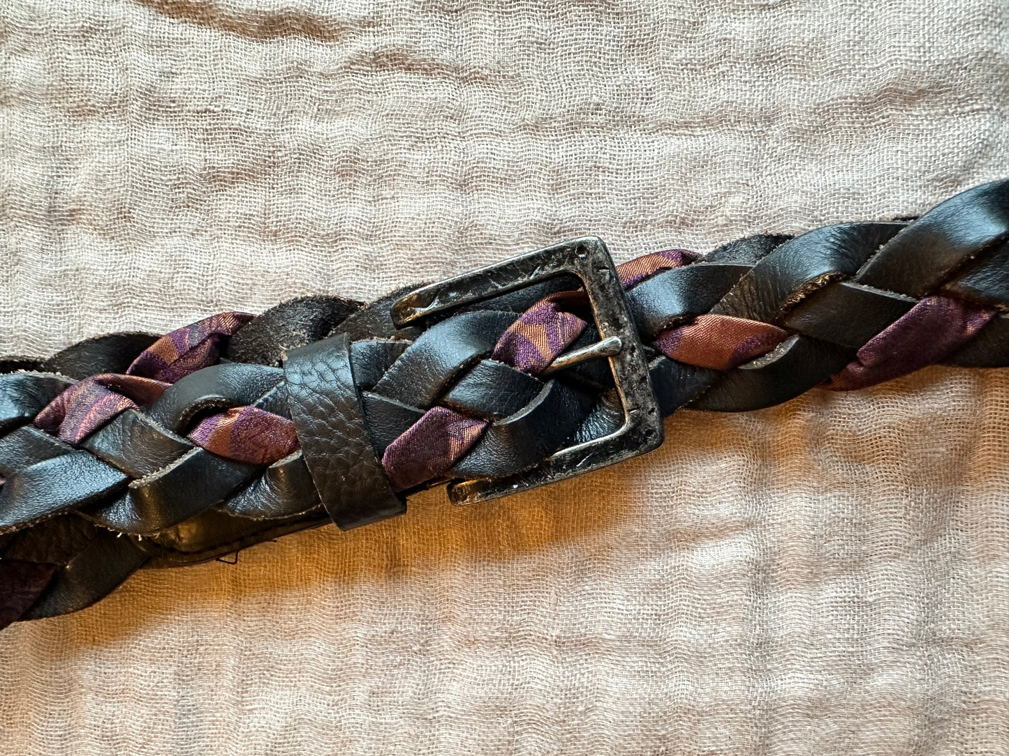 Ceinture tressée en cuir